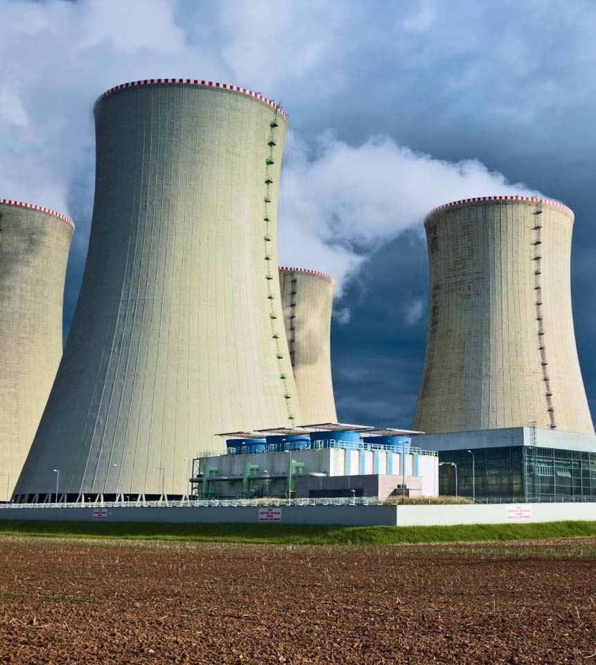 cooling towers at power plant facility cooling towers at power plant facility