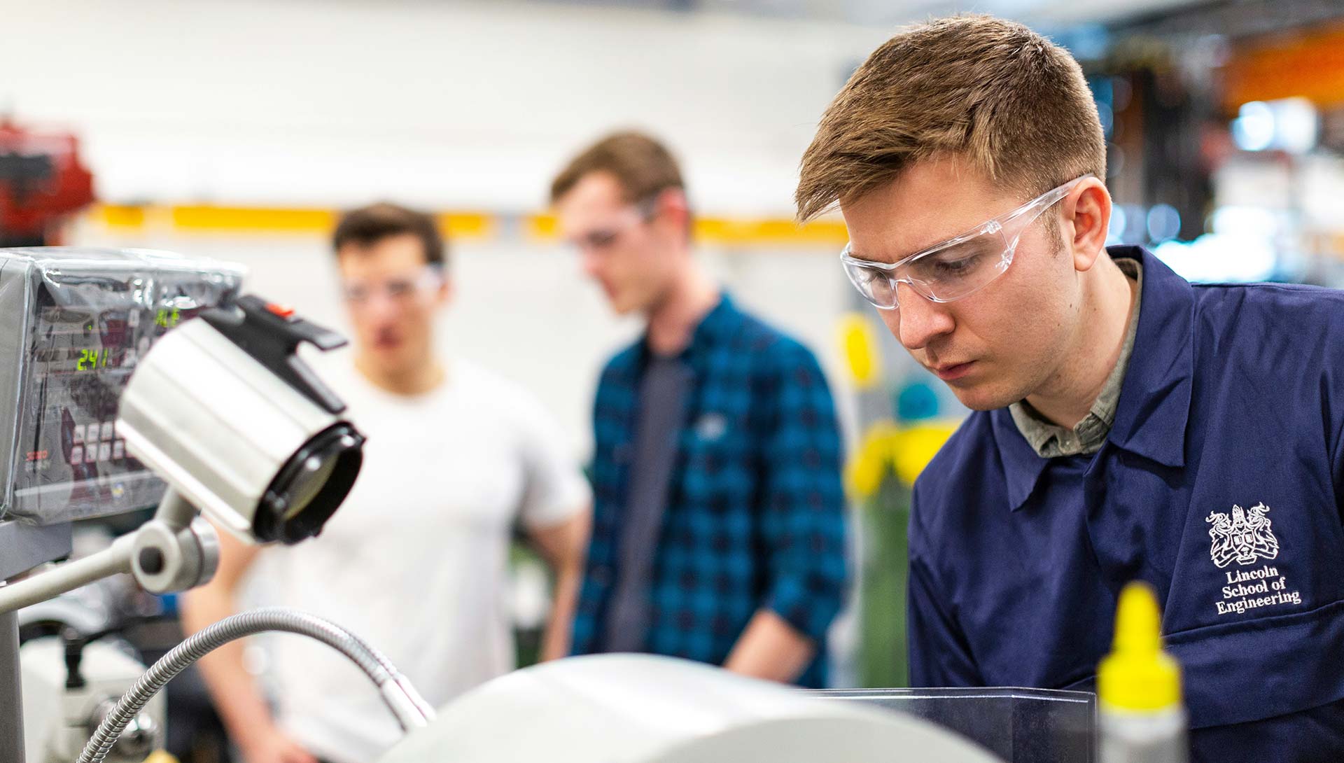engineering student in hands on workshop